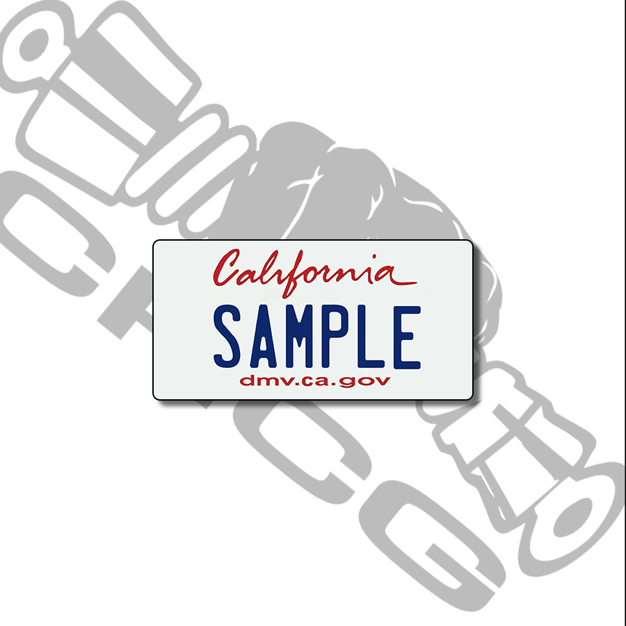 California White DMV Scale License Plate