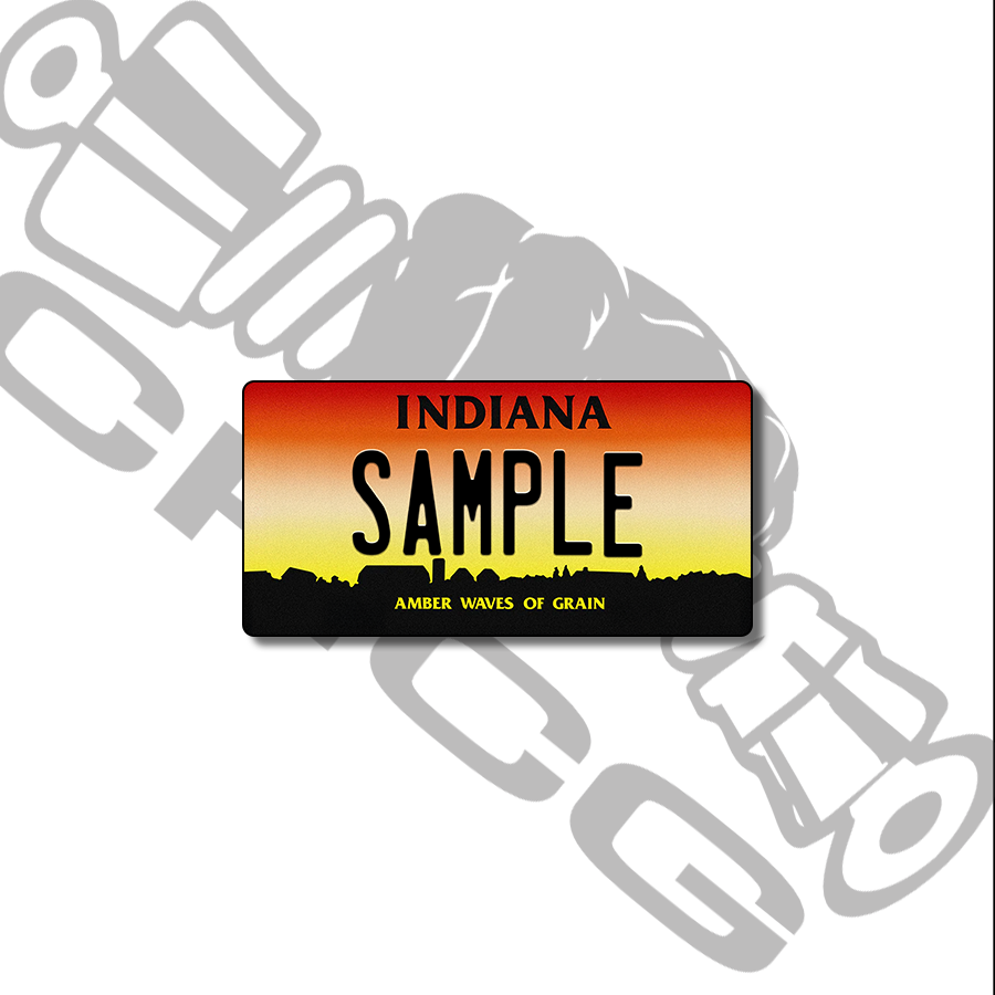 Indiana 90s Scale License Plate