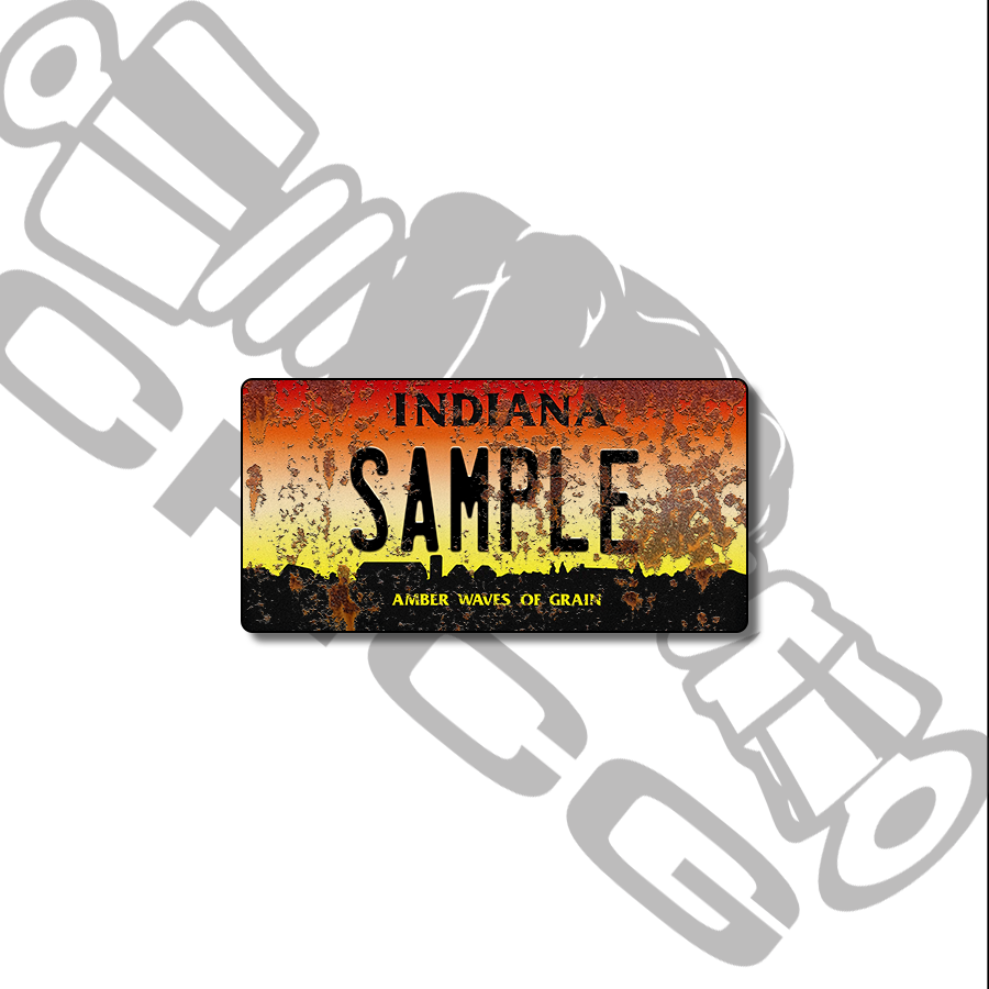 Indiana 90s Scale License Plate