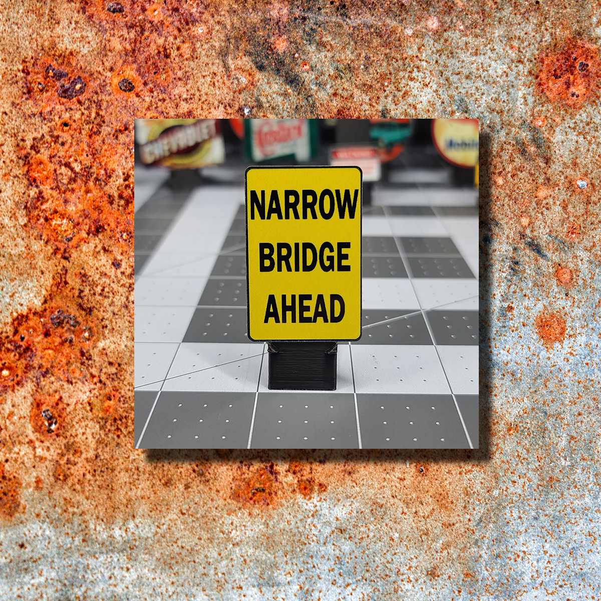 Narrow Bridge Ahead Road Sign