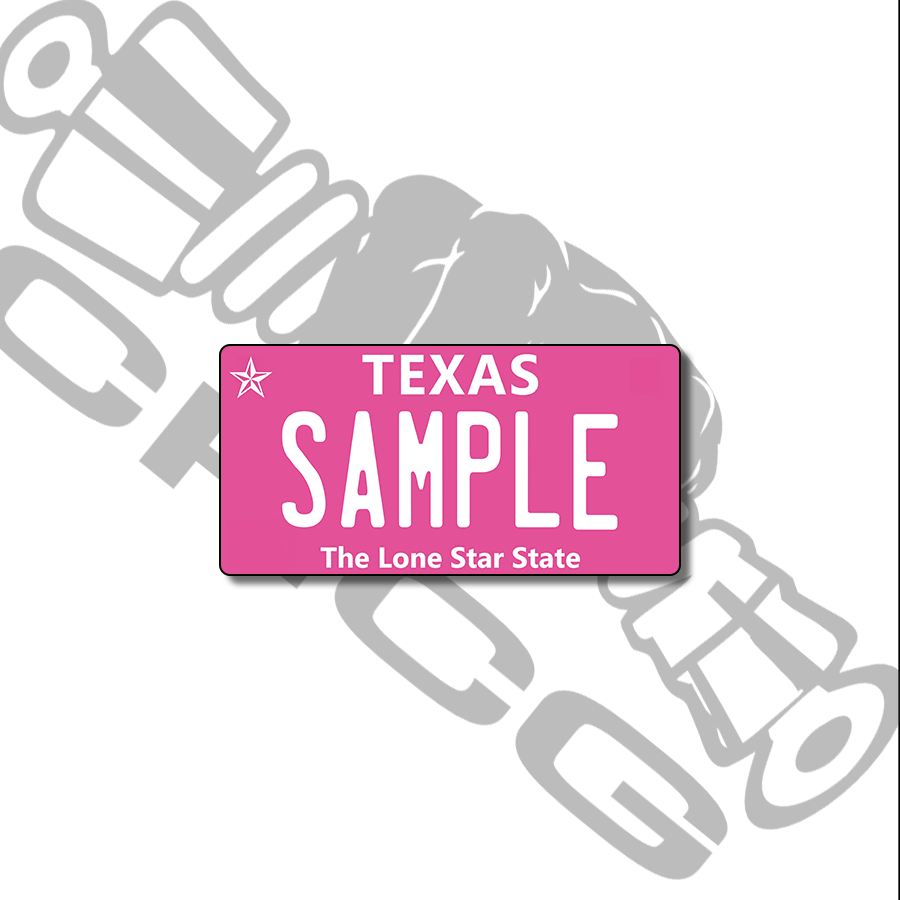 Texas Pink Scale License Plate