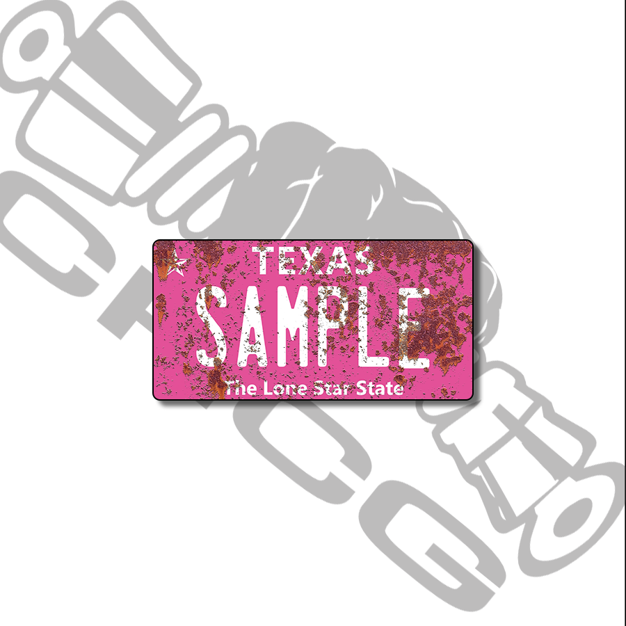 Texas Pink Scale License Plate
