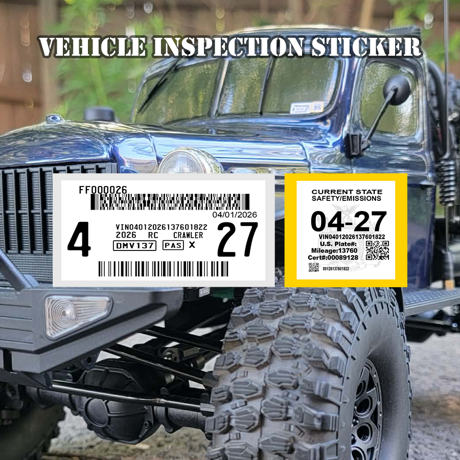 Vehicle Inspection Stickers 8 Pack