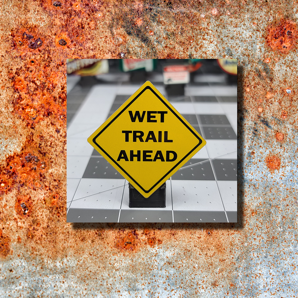 Wet Trail Ahead Road Sign